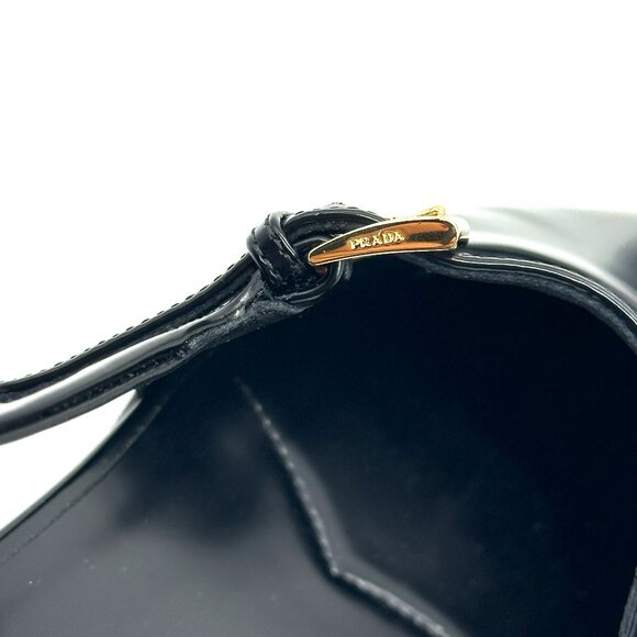 PRADA Modellerie Square Toe Mary Jane Leather Slingback Flat Sandals Shoes - Picture 14 of 16